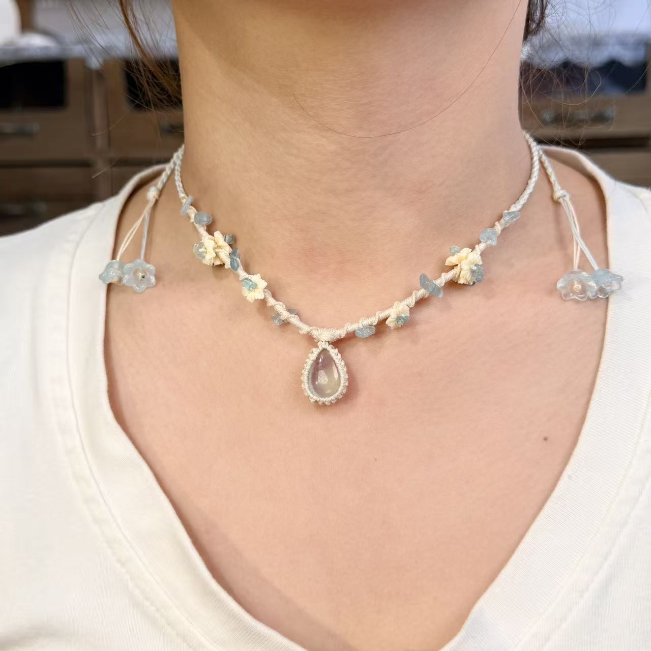 Aquamarine Spring Necklace • Only One Available