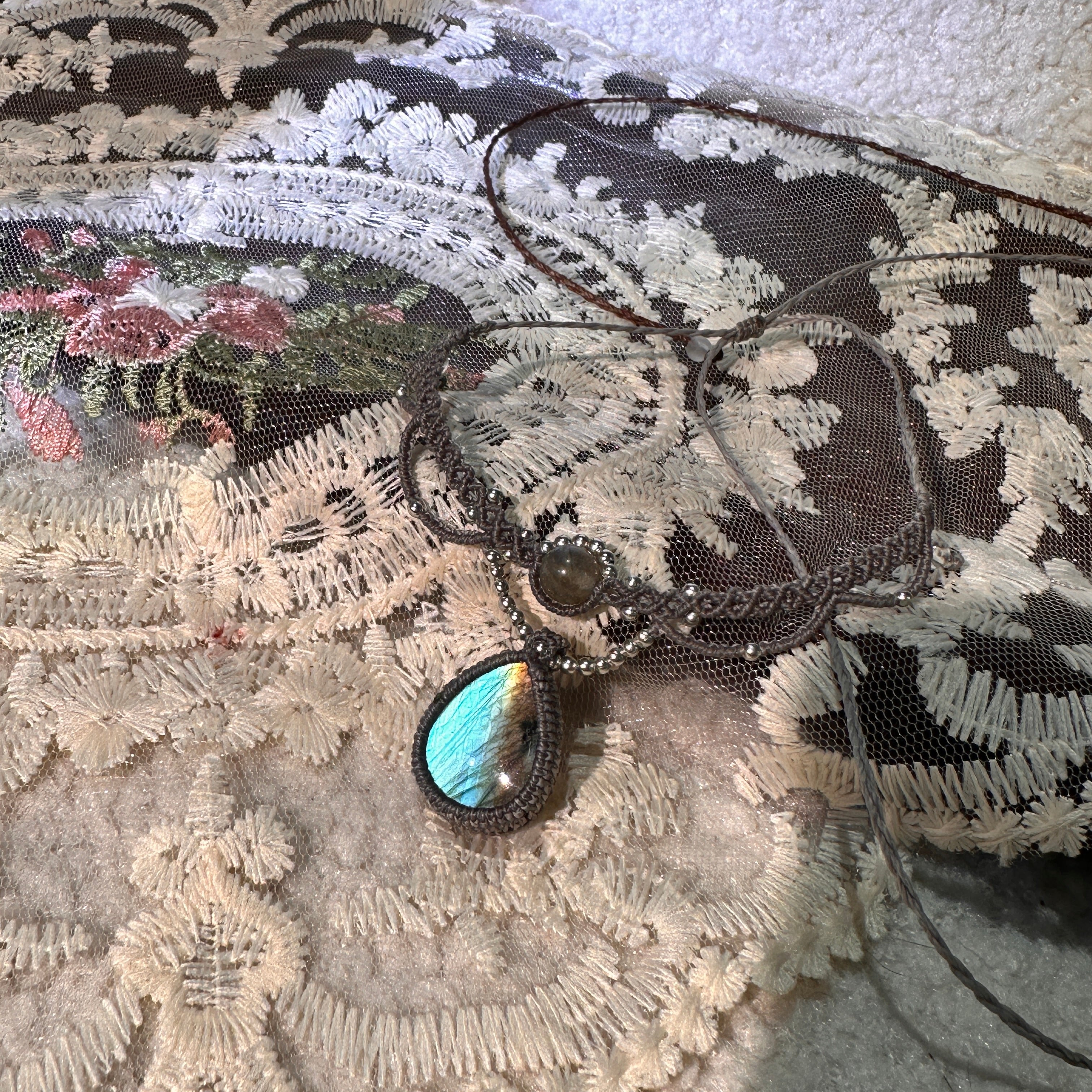 Blue Labradorite Teardrop Necklace • Only One Available