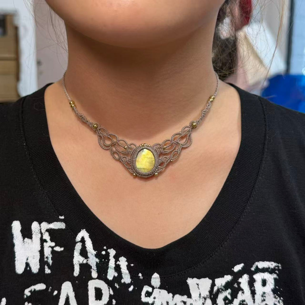 Yellow Labradorite Necklace • Only One Available
