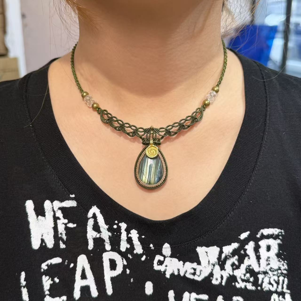 Green Labradorite Necklace • Only One Available