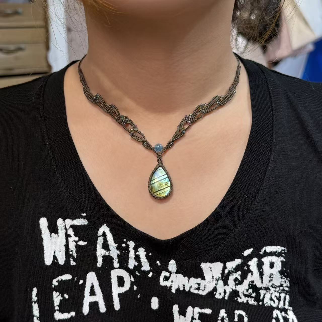 Simple Style Labradorite Necklace • Only One Available