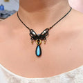 Black butterfly labradorite necklace · One of a kind only