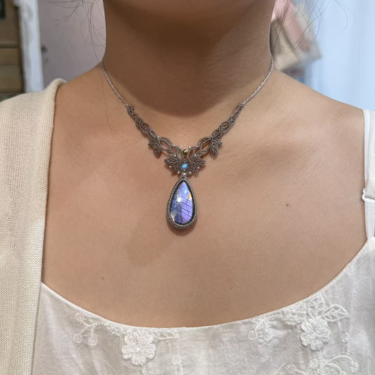 Purple labradorite necklace · One of a kind only
