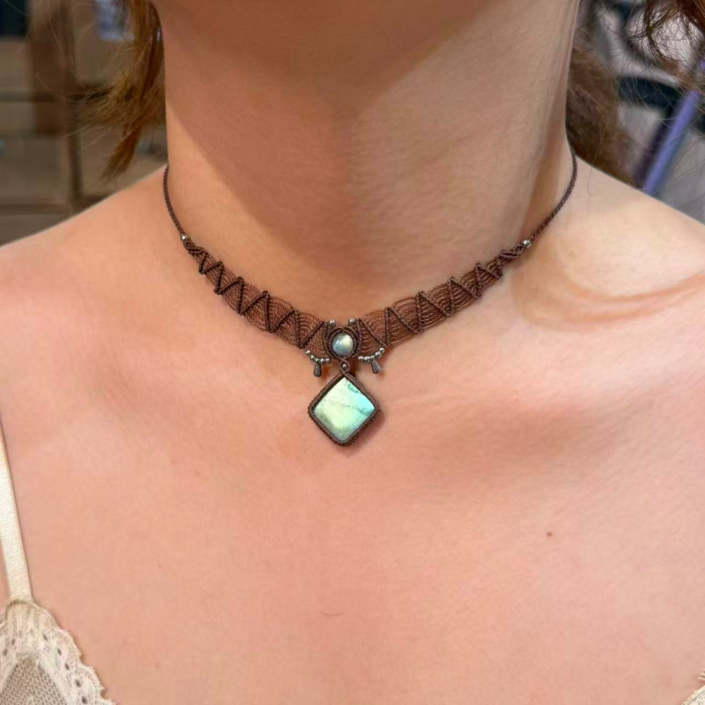square Labradorite Necklace • Only One Available