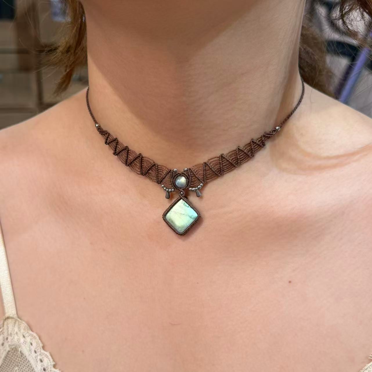 square Labradorite Necklace • Only One Available