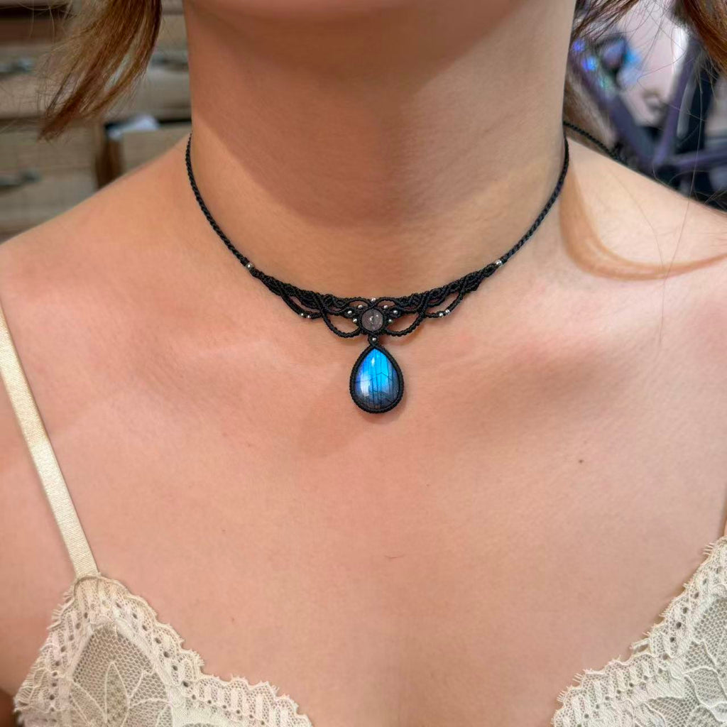 Blue Teardrop Labradorite Necklace, One of a Kind