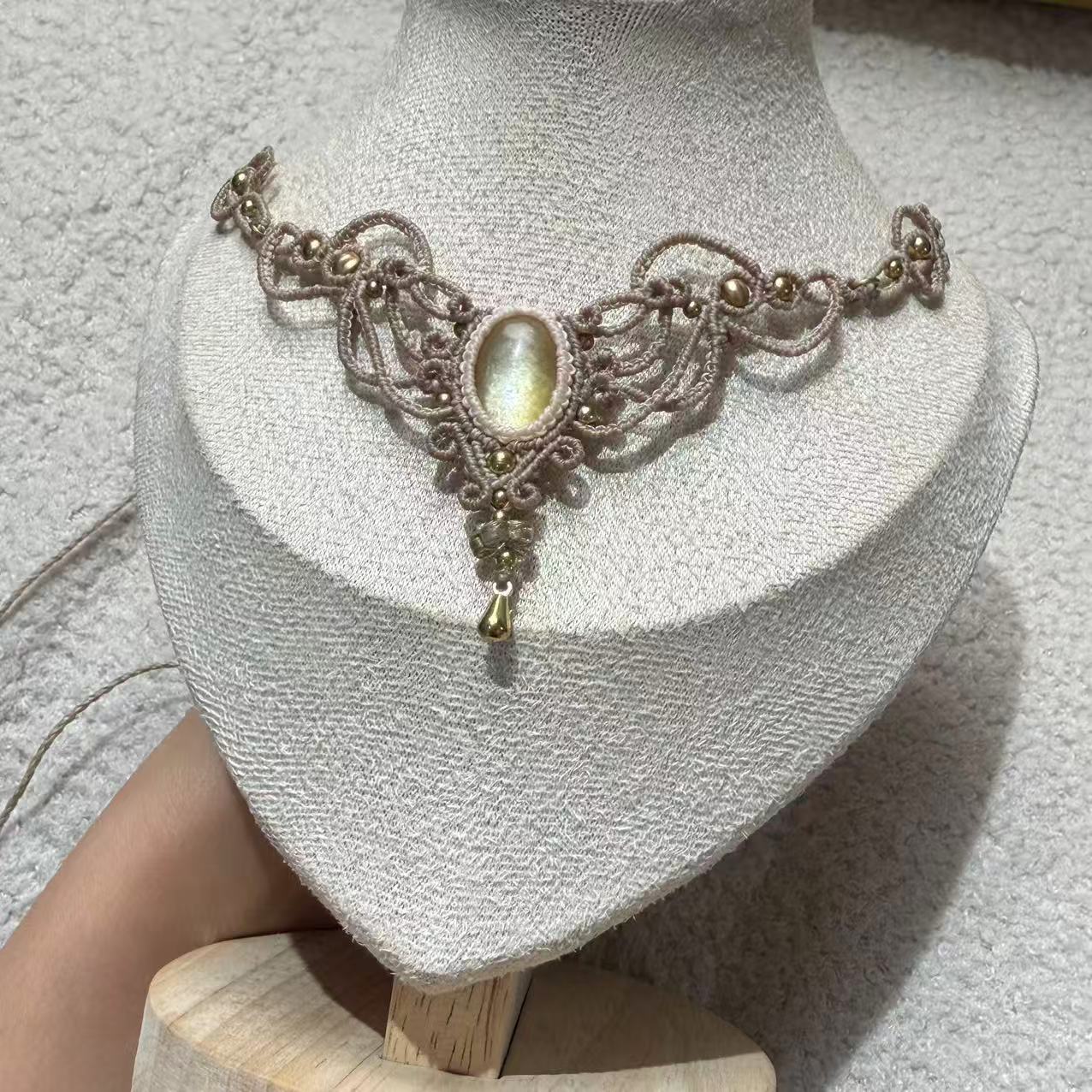 Golden Lepidolite Necklace, Only One Piece