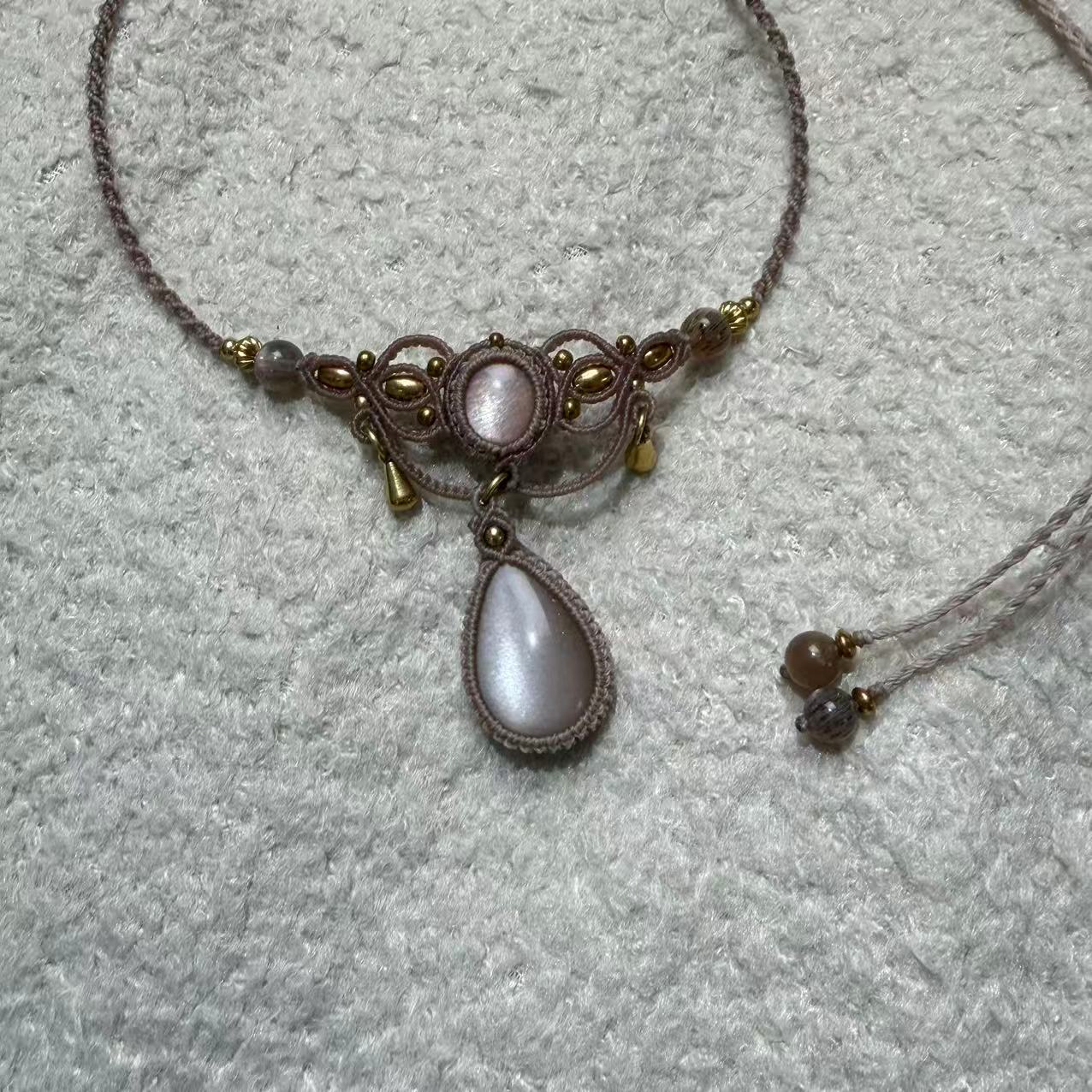 Orange Moonstone Necklace, Only One Piece
