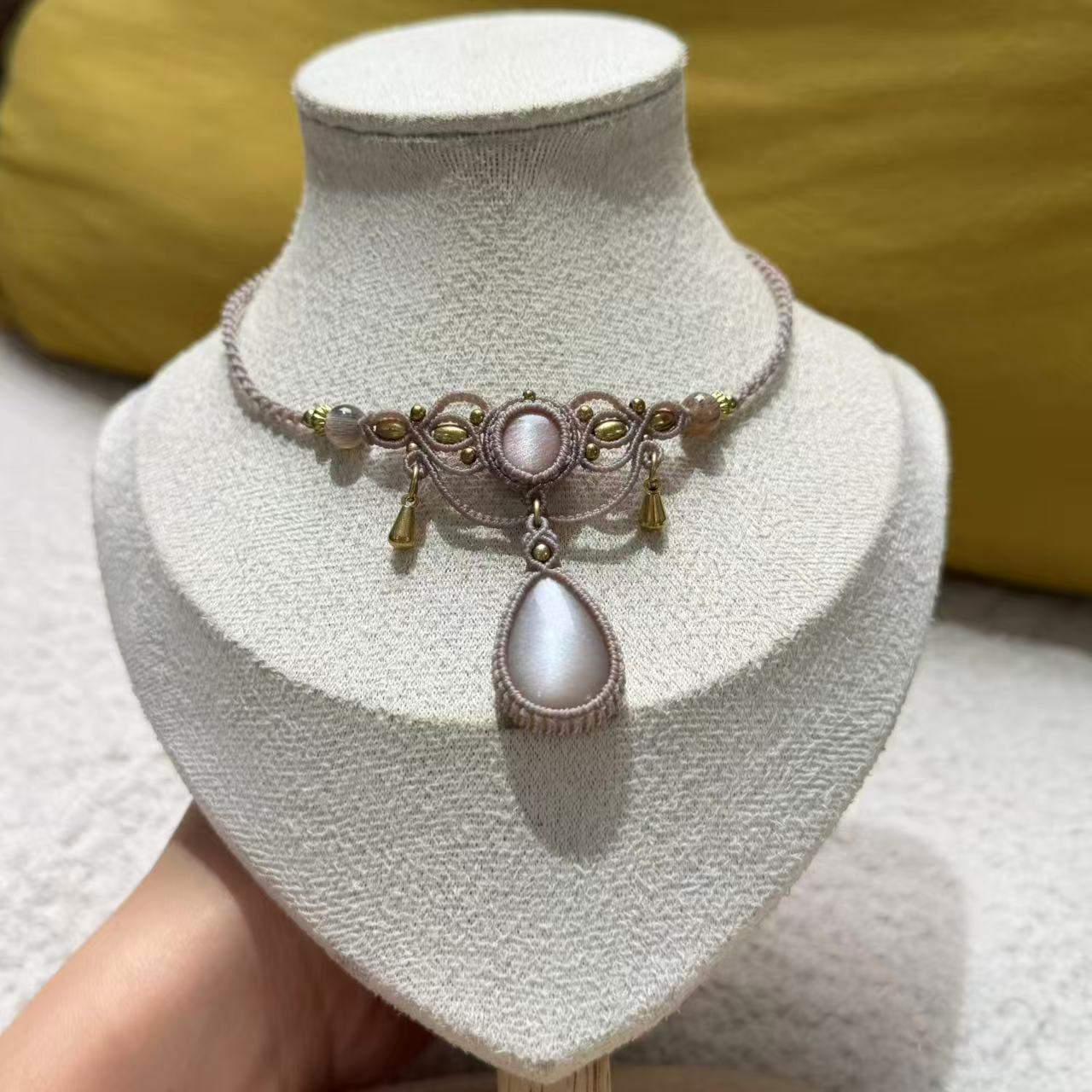 Orange Moonstone Necklace, Only One Piece