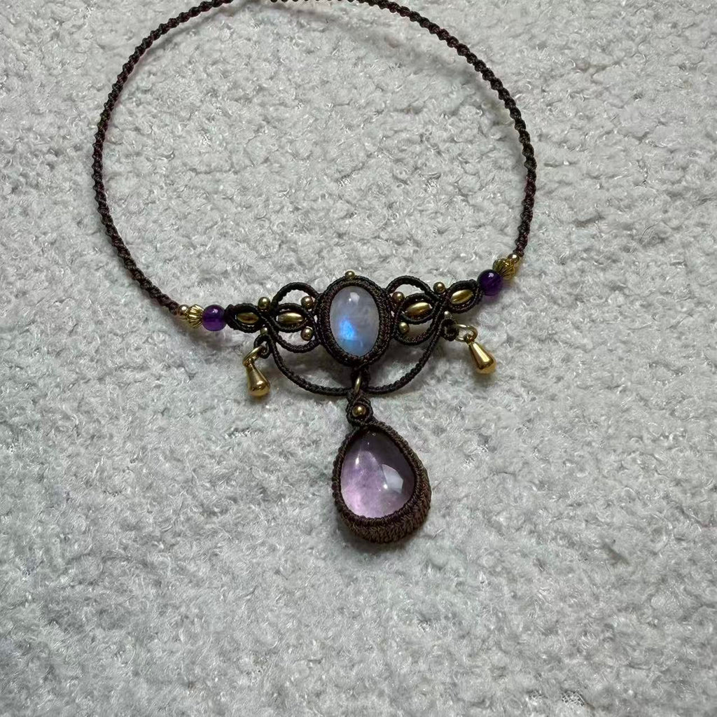 Moonstone & Amethyst Necklace, One of a Kind