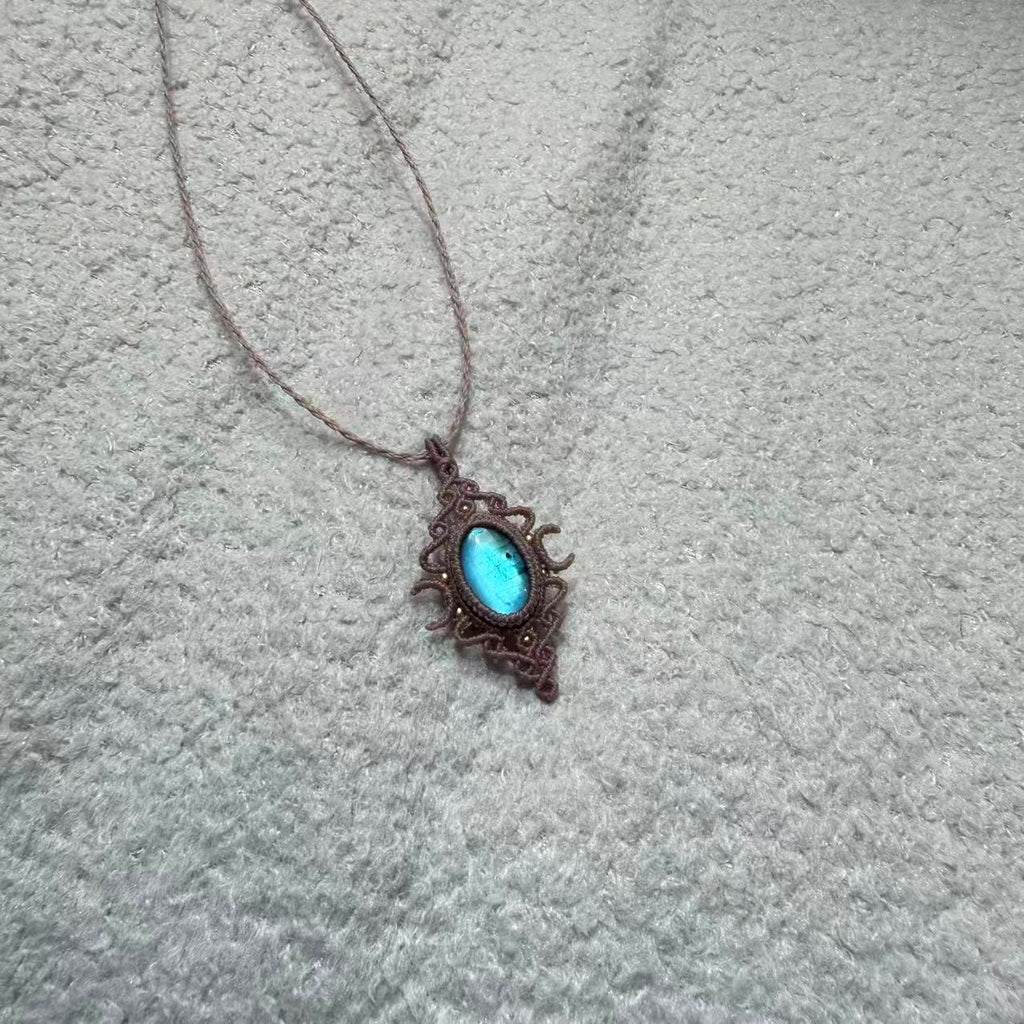 Long Labradorite Pendant Necklace, One of a Kind