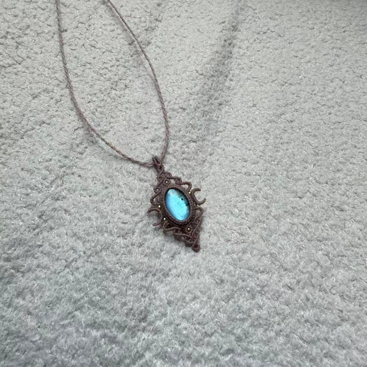 Long Labradorite Pendant Necklace, One of a Kind